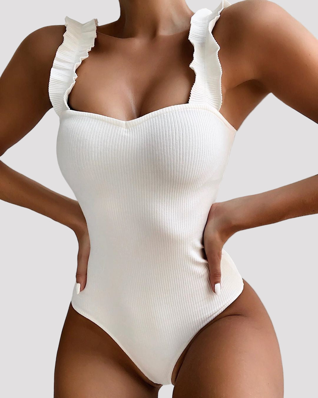 Ruffle Thong Bodysuit