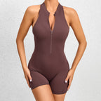 Zippered Bodysuit Shorts