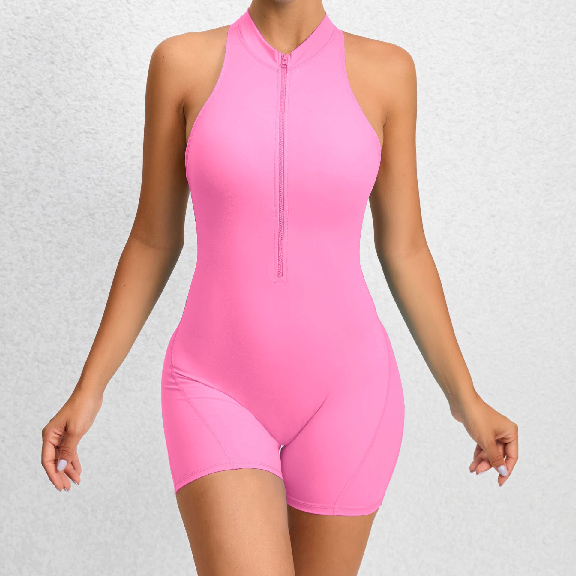 Zippered Bodysuit Shorts