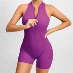 Zippered Bodysuit Shorts