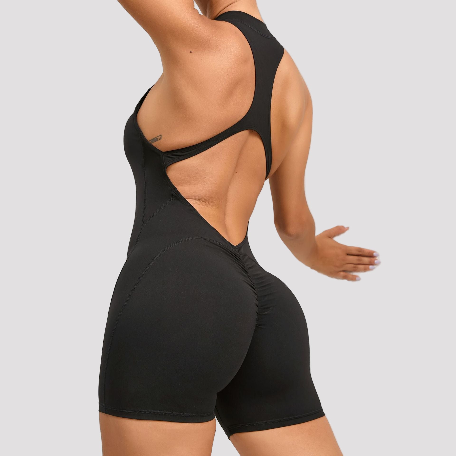 Zippered Bodysuit Shorts