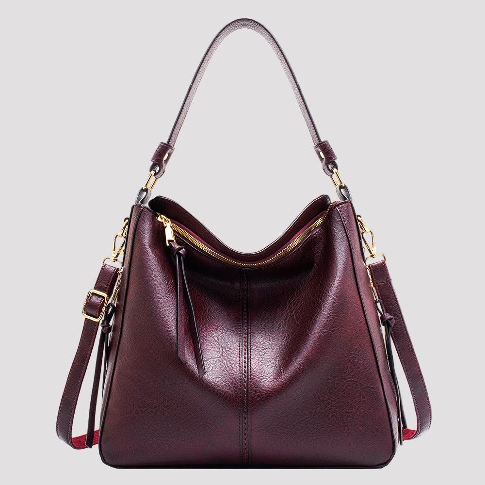 Elegantna kožna torba za rame Hobo